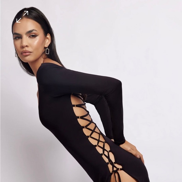 ISO MESHKI KATHRYN LACE UP DRESS - Picture 3 of 3